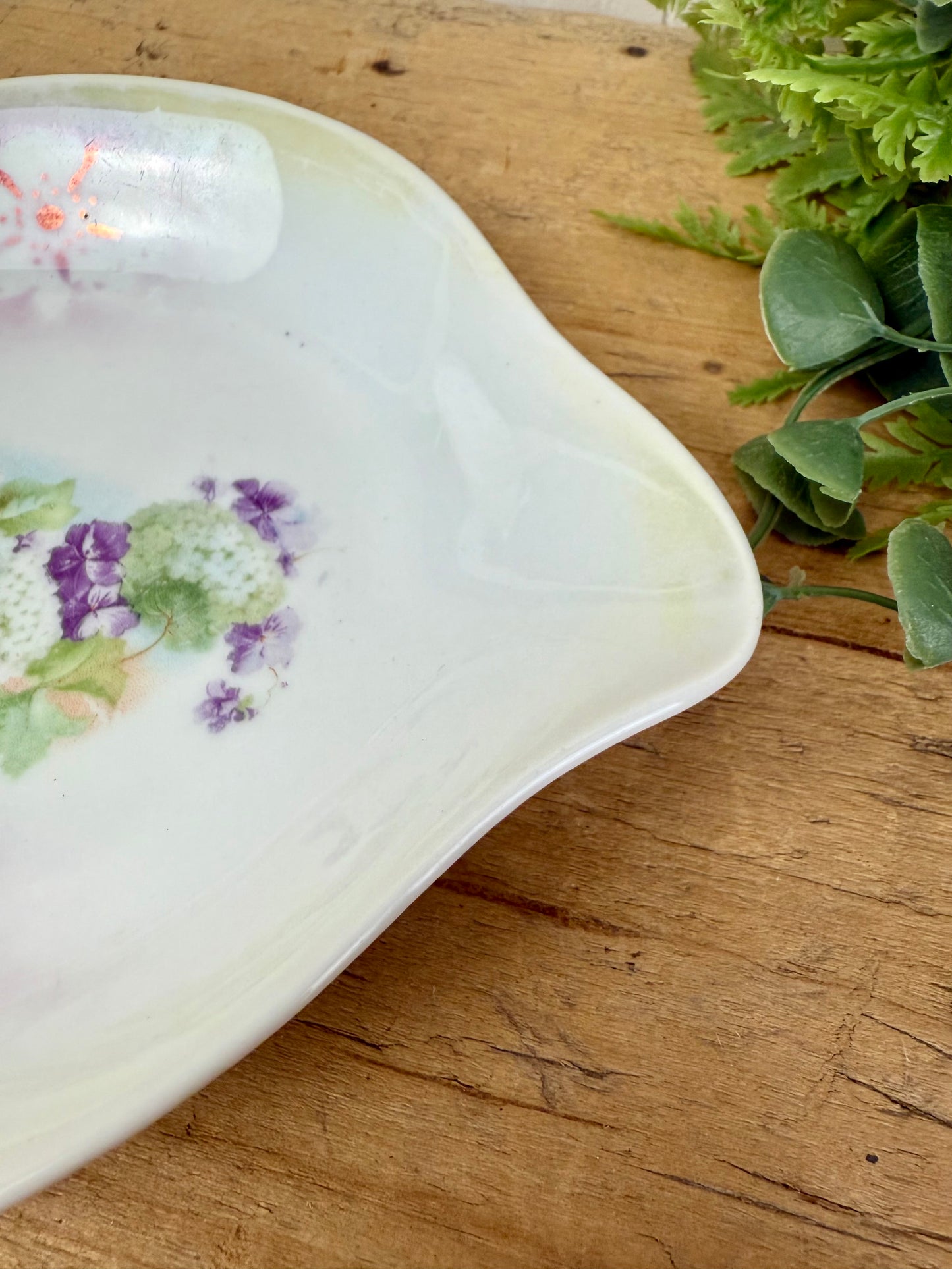 Vintage German Porcelain Dish with Floral Details
