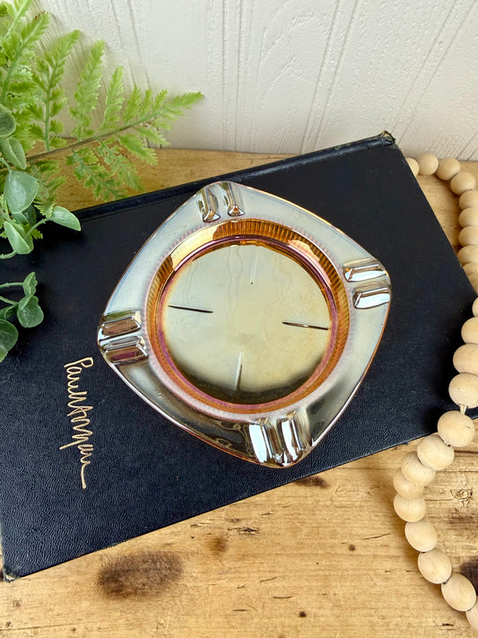 Vintage Jeannette Glass Co. Louisa Marigold Carnival Glass Ashtray