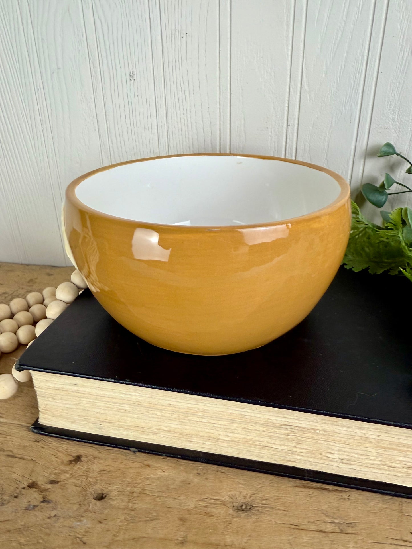 Retro Earthenware Owl Bowl