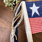Handmade Spindle Flag with Gingham Pattern