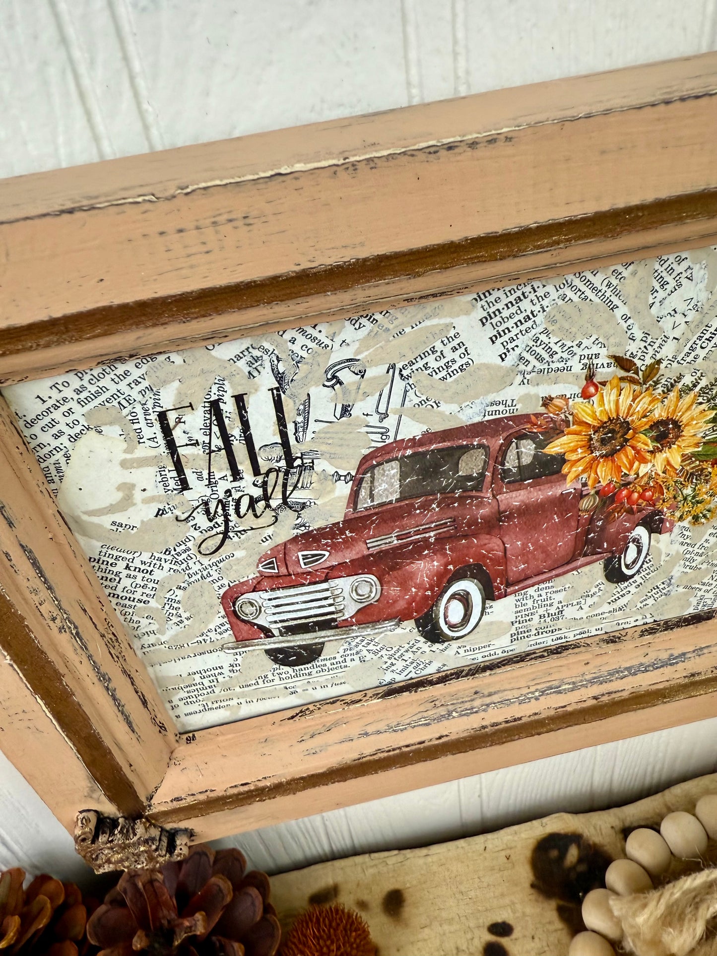Handmade Fall Truck Framed Wall Art