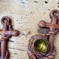 Vintage Syroco Wood Anchor Candle Holders