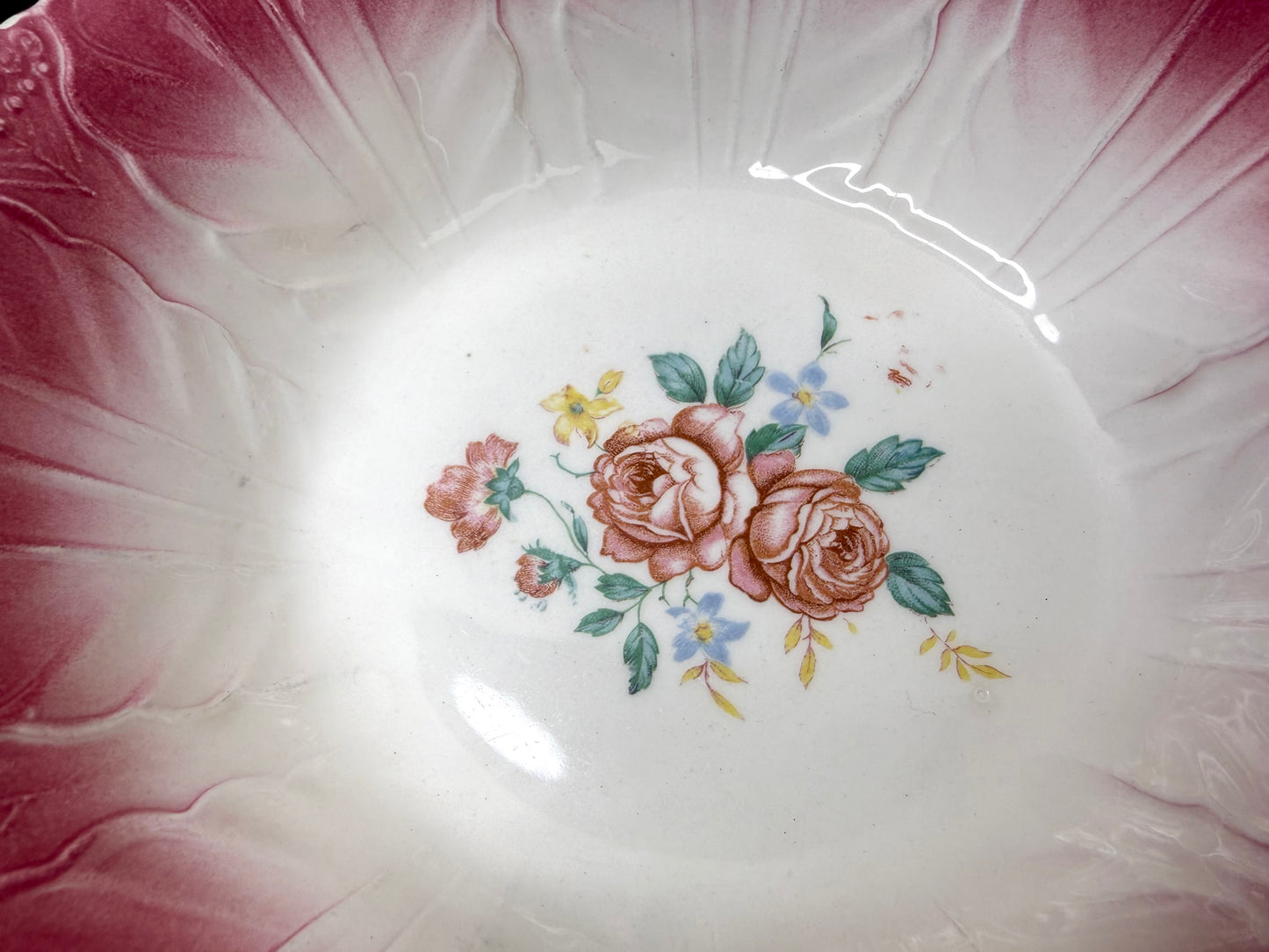 Vintage Wheelock Trademark Floral Serving Bowl