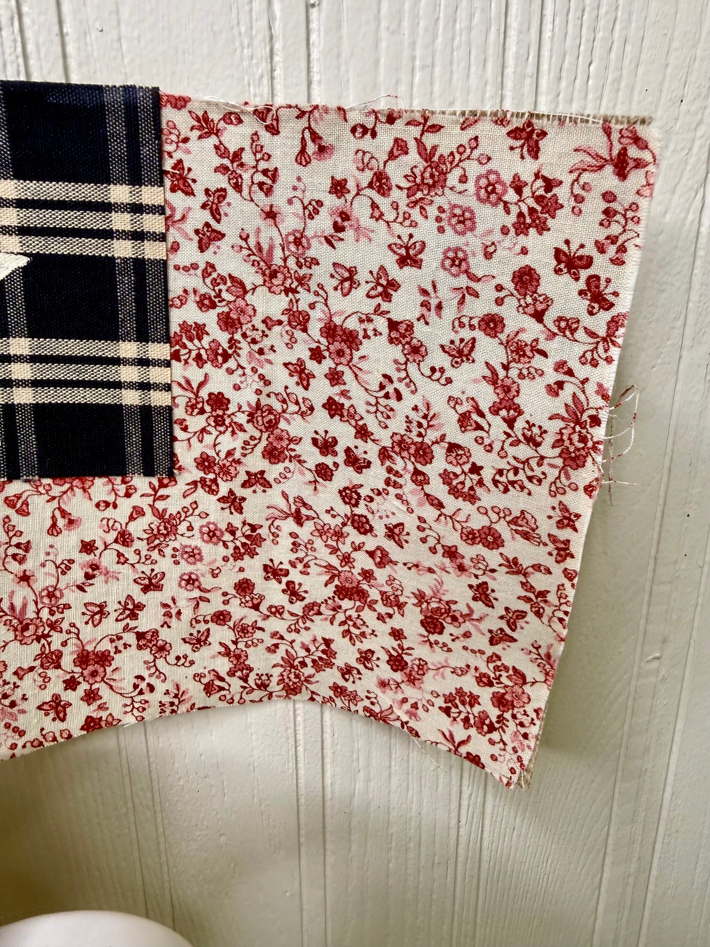Handmade Spindle Flag with Floral Pattern