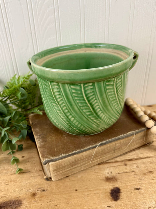Vintage Ceramic Green Planter