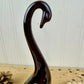 Vintage Enesco Redware Pottery Swan with Drip Glaze