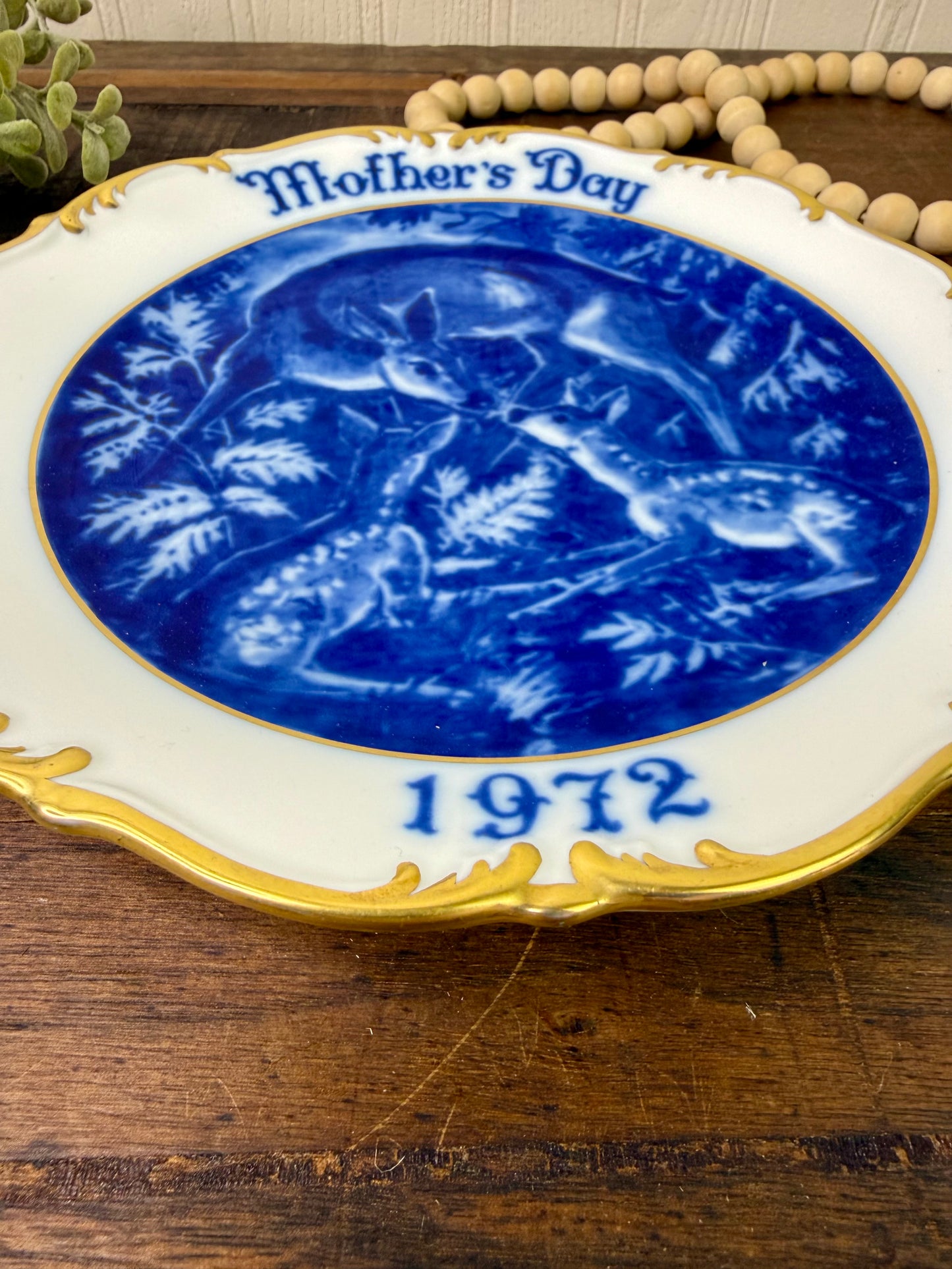 Vintage 1972 Dresden Porcelain Mother's Day Plate