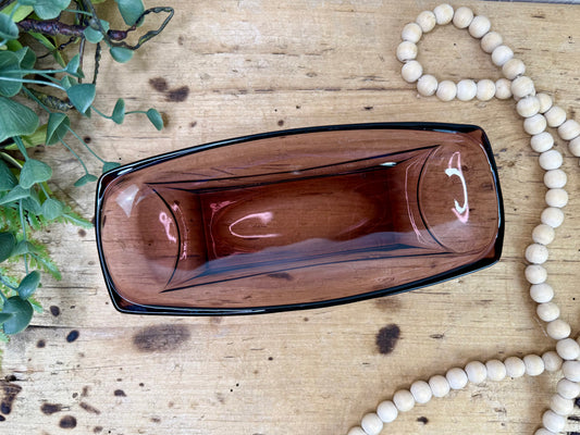 Vintage Hazel-Atlas Moroccan Amethyst Glass Relish Tray
