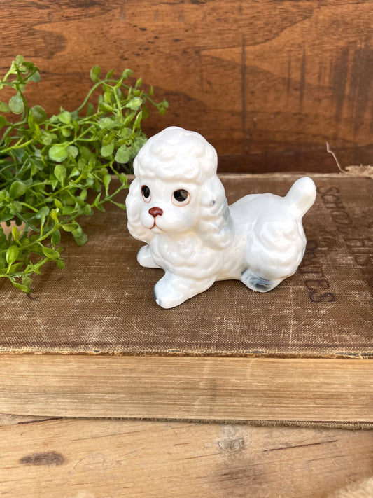 Vintage Porcelain Poodle Figurine