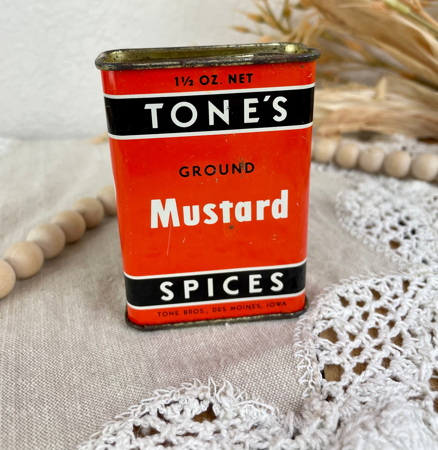 Vintage Tone’s Spice Tin- Mustard