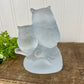 Vintage German Frosted Glass Owl Figurine