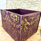 Handmade Reclaimed Wood Purple Box with Gold Details