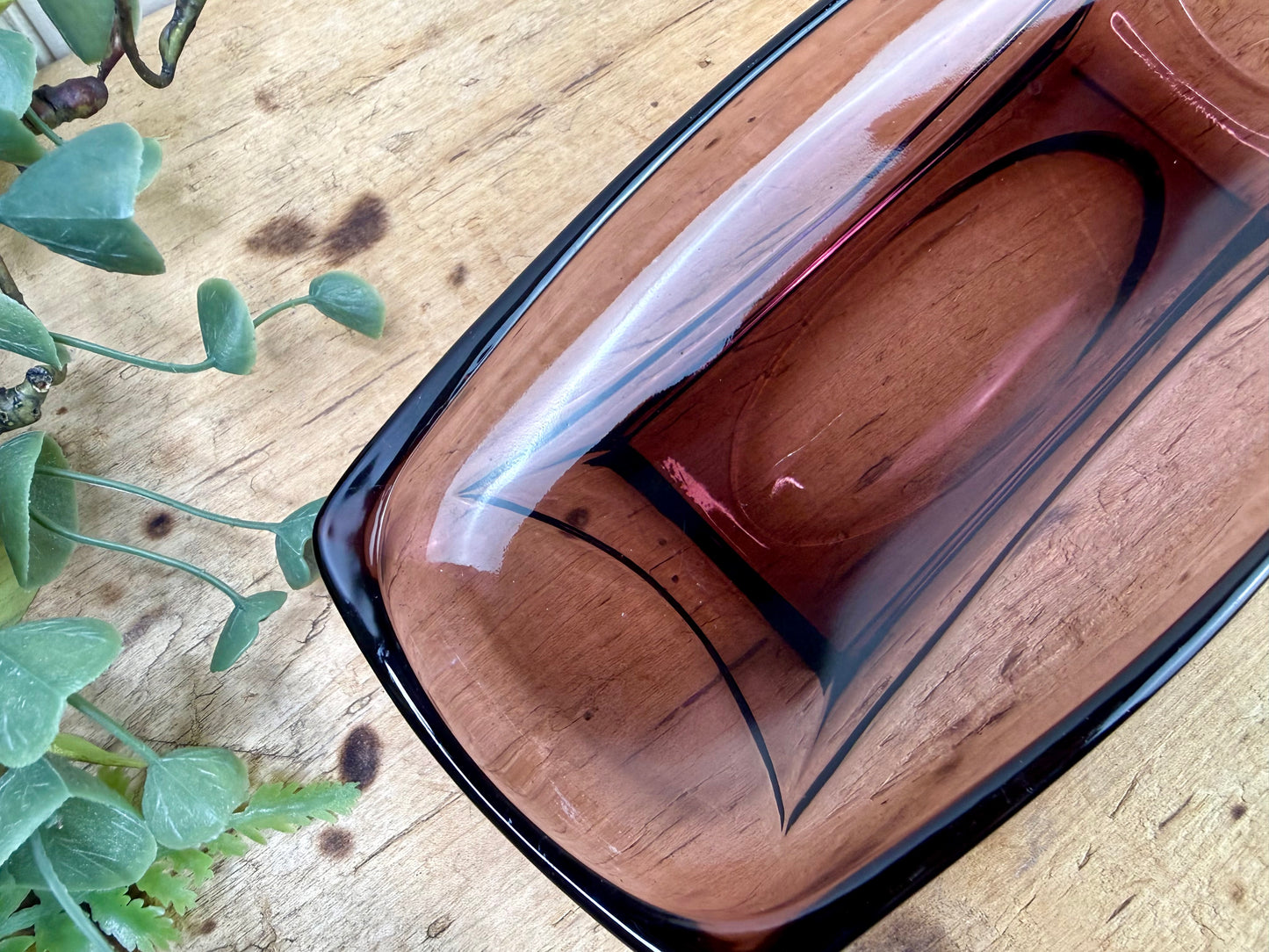 Vintage Hazel-Atlas Moroccan Amethyst Glass Relish Tray