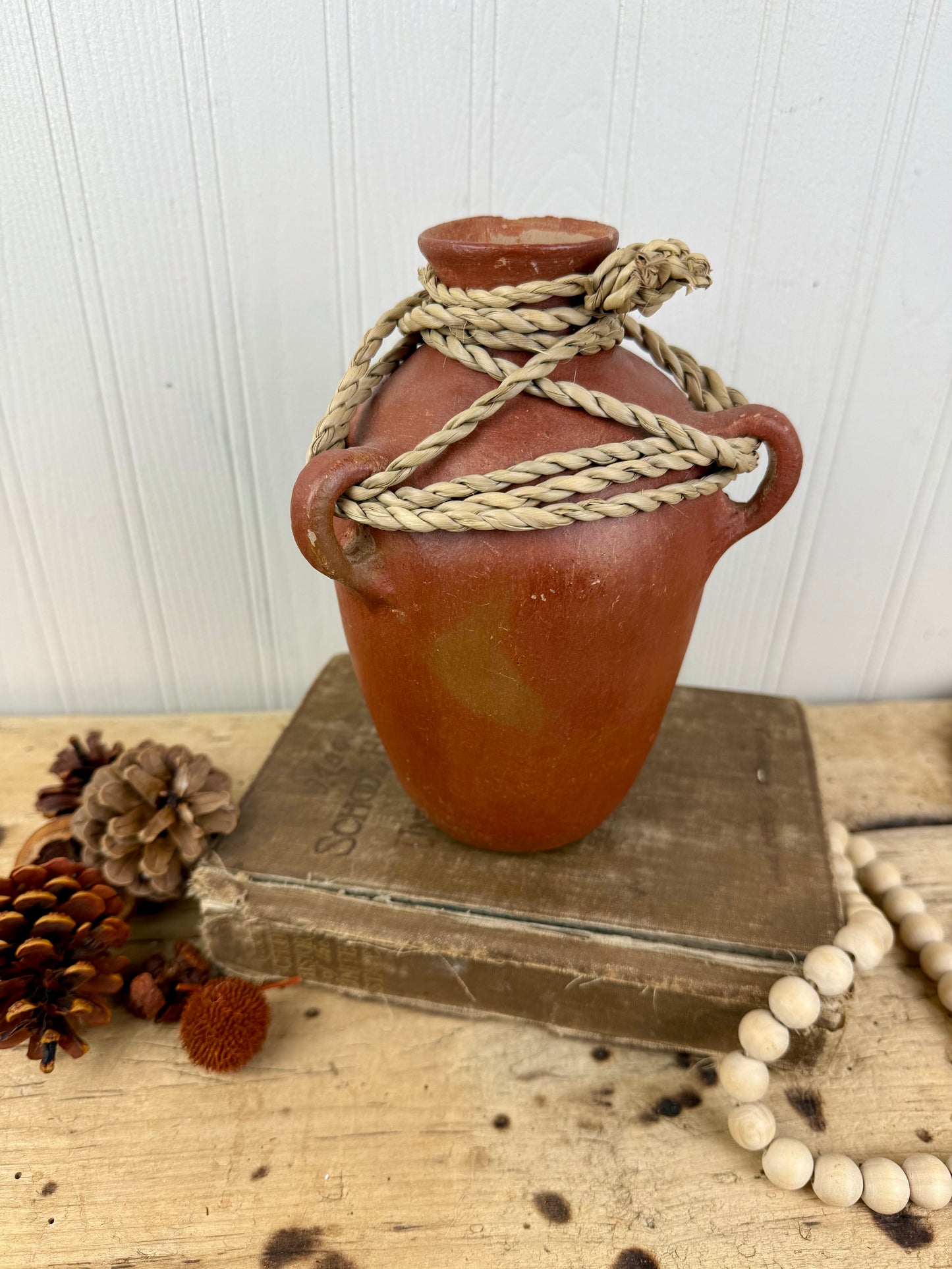 Vintage Mexican Red Terracotta Clay Vase