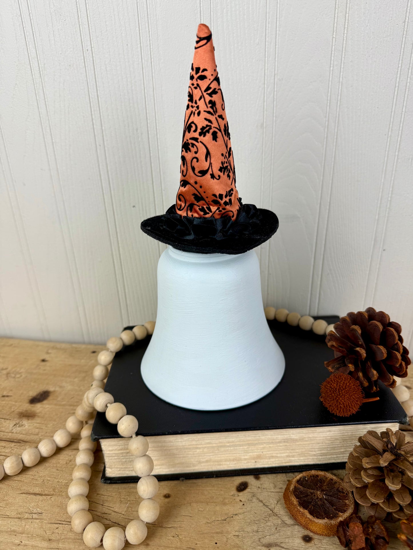Handmade Light Shade Ghost with Orange Hat