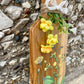 Upcycled Decor Board with Yellow Floral Details