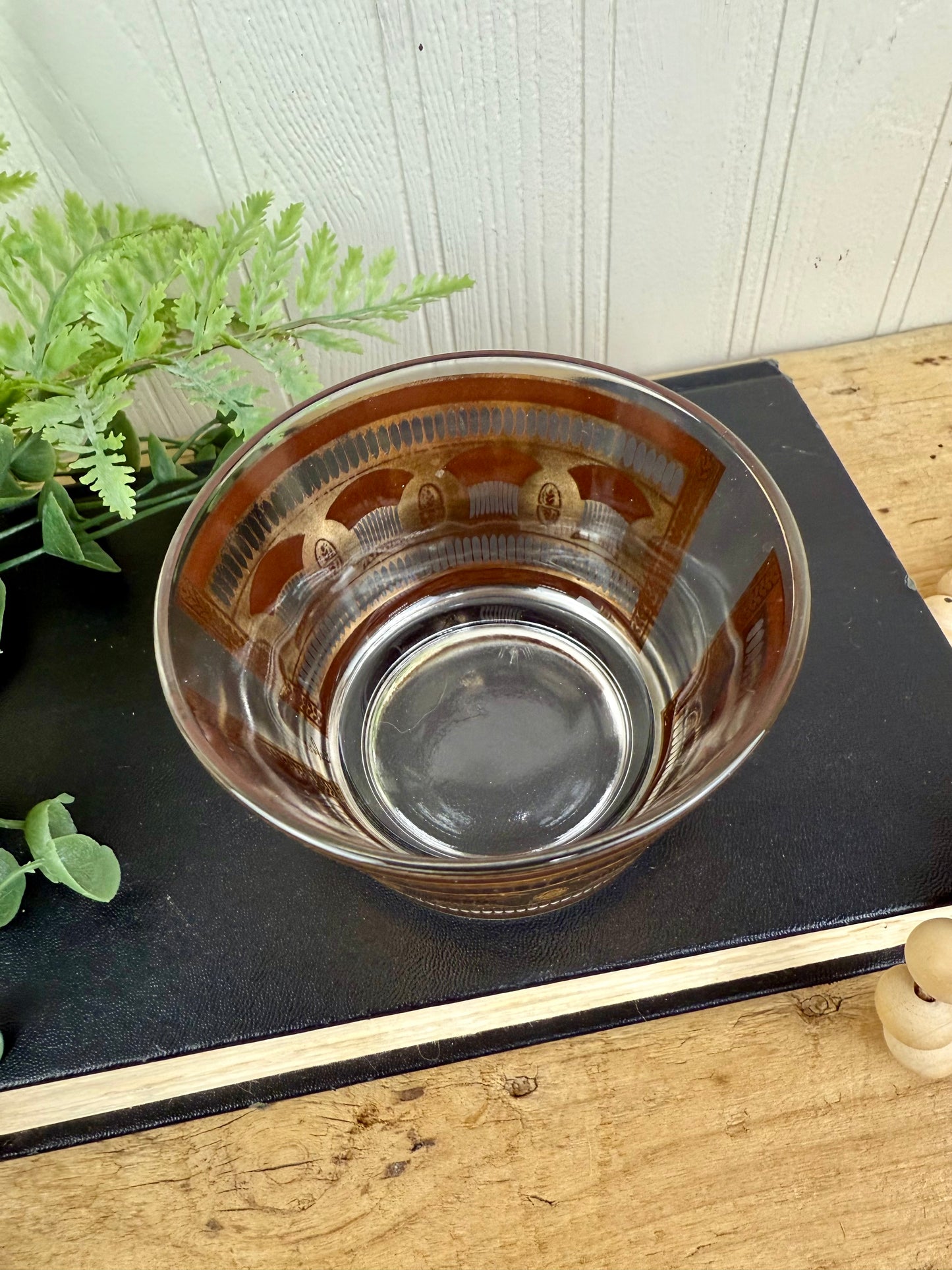 Vintage Mid-Century Culver's Gold Detailed Bowl