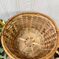 Vintage Two-Toned Wicker Basket with Handle