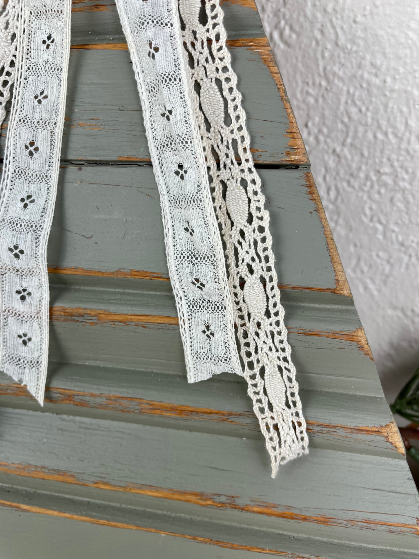 Upcycled Vintage Trim Dusty Sage Large Christmas Tree with Metallic Star