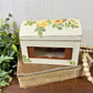 Upcycled Beige Rustic Trinket Box with Yellow Roses
