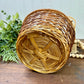 Vintage Two-Toned Wicker Basket with Handle