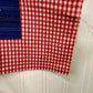 Handmade Spindle Flag with Gingham Pattern