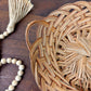 Vintage Wicker Chunky Weave Basket with Small Handles