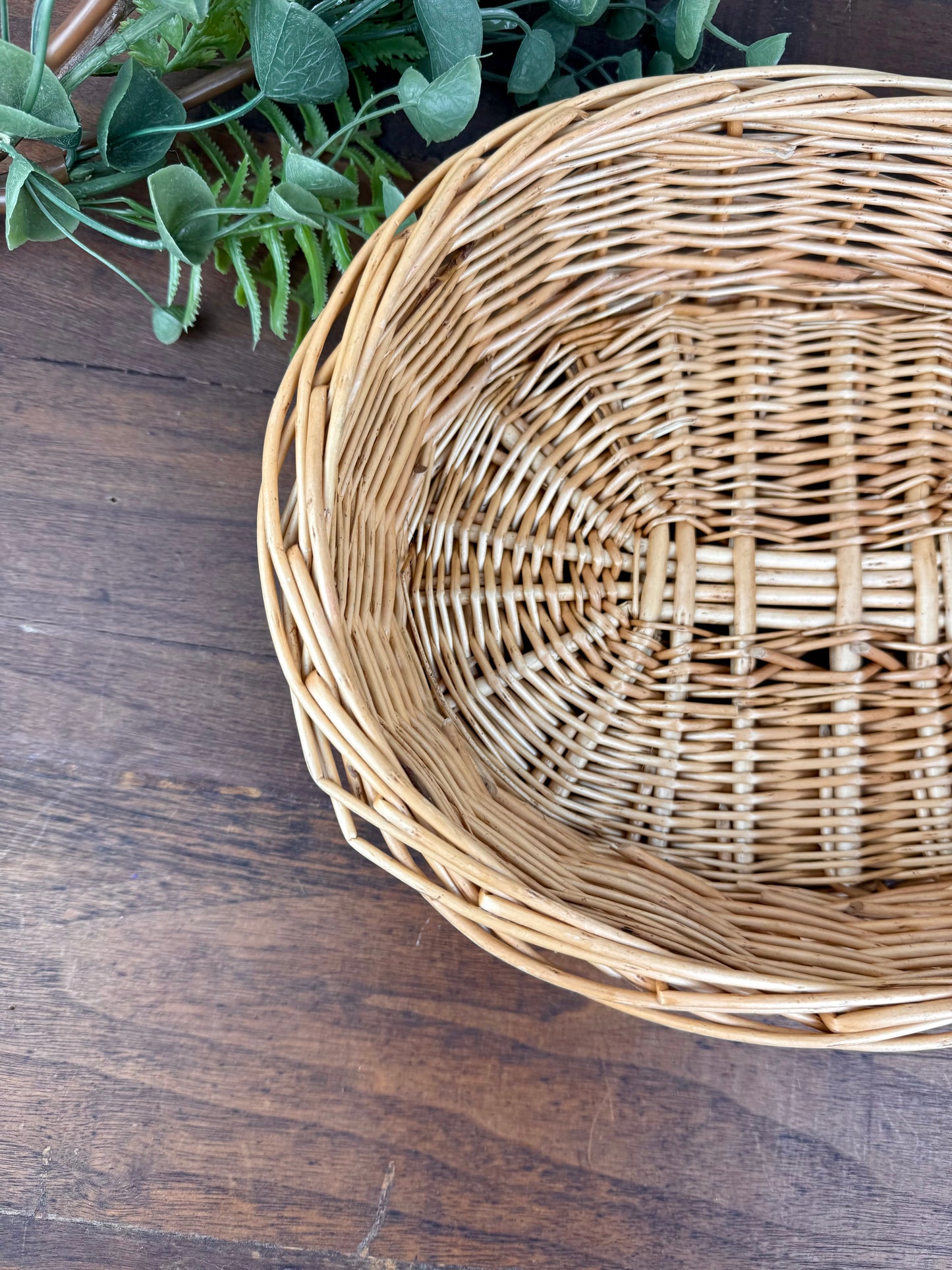 Vintage Wicker Oval Basket