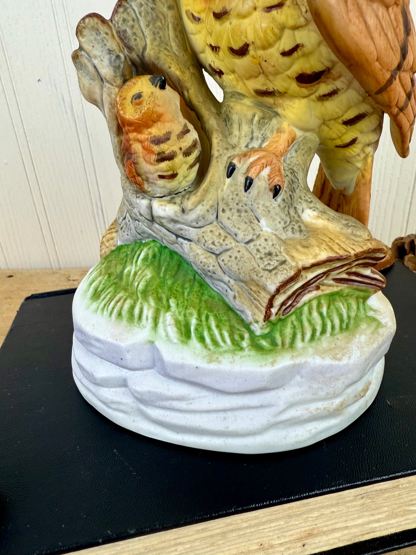 Vintage Ceramic Mama & Baby Owl Figurine