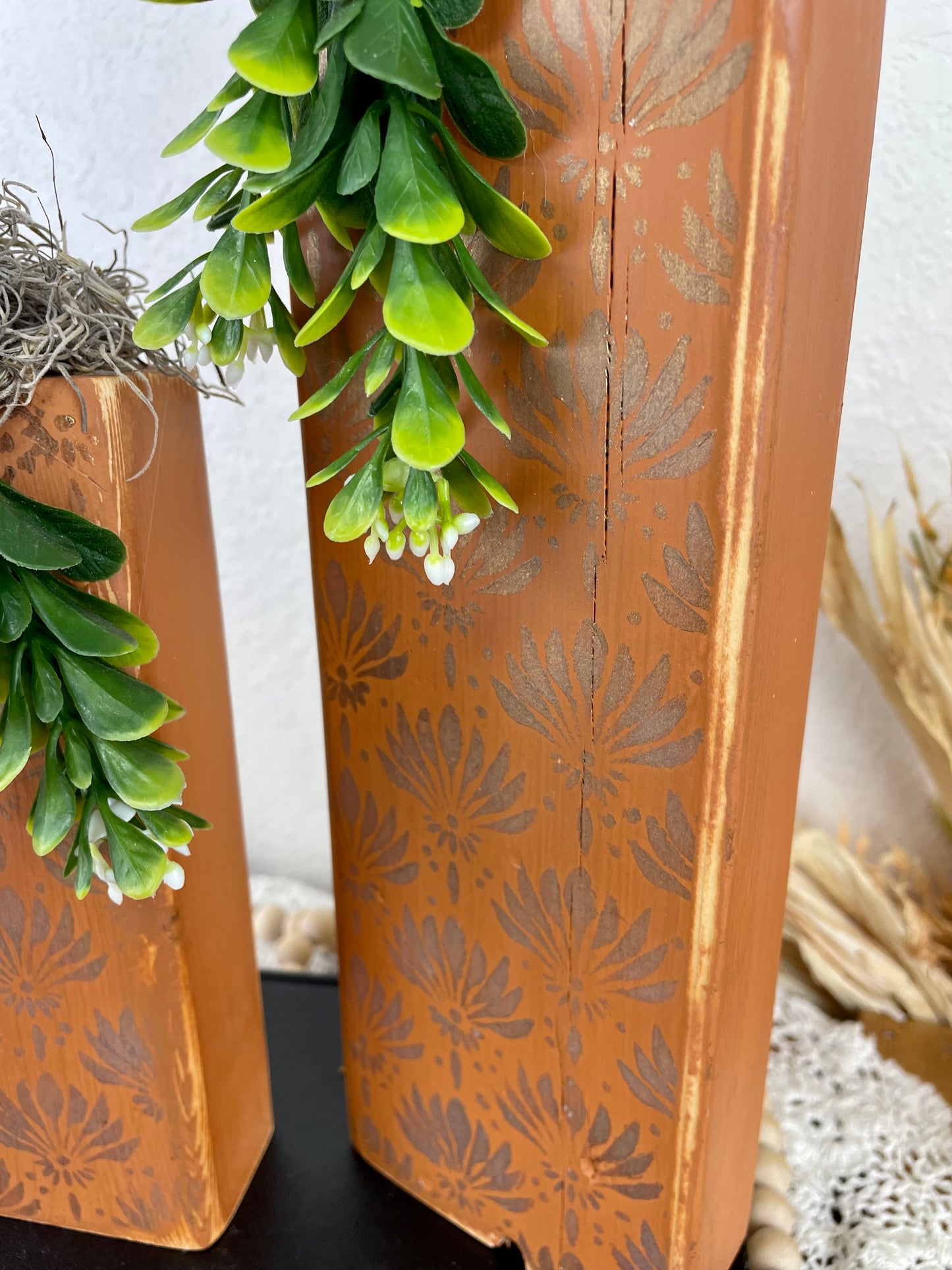 Handmade Orange Pumpkin Set with Metallic Details