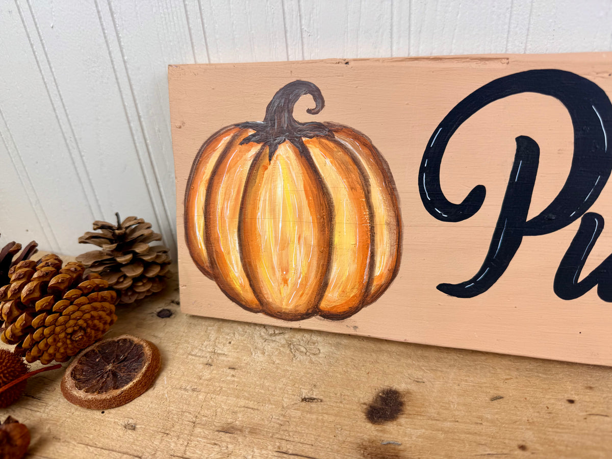 Handmade “Hello Pumpkin” Reclaimed Wood Sign