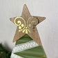 Upcycled Vintage Trim Olive Green Large Christmas Tree with Wood Star & Lace