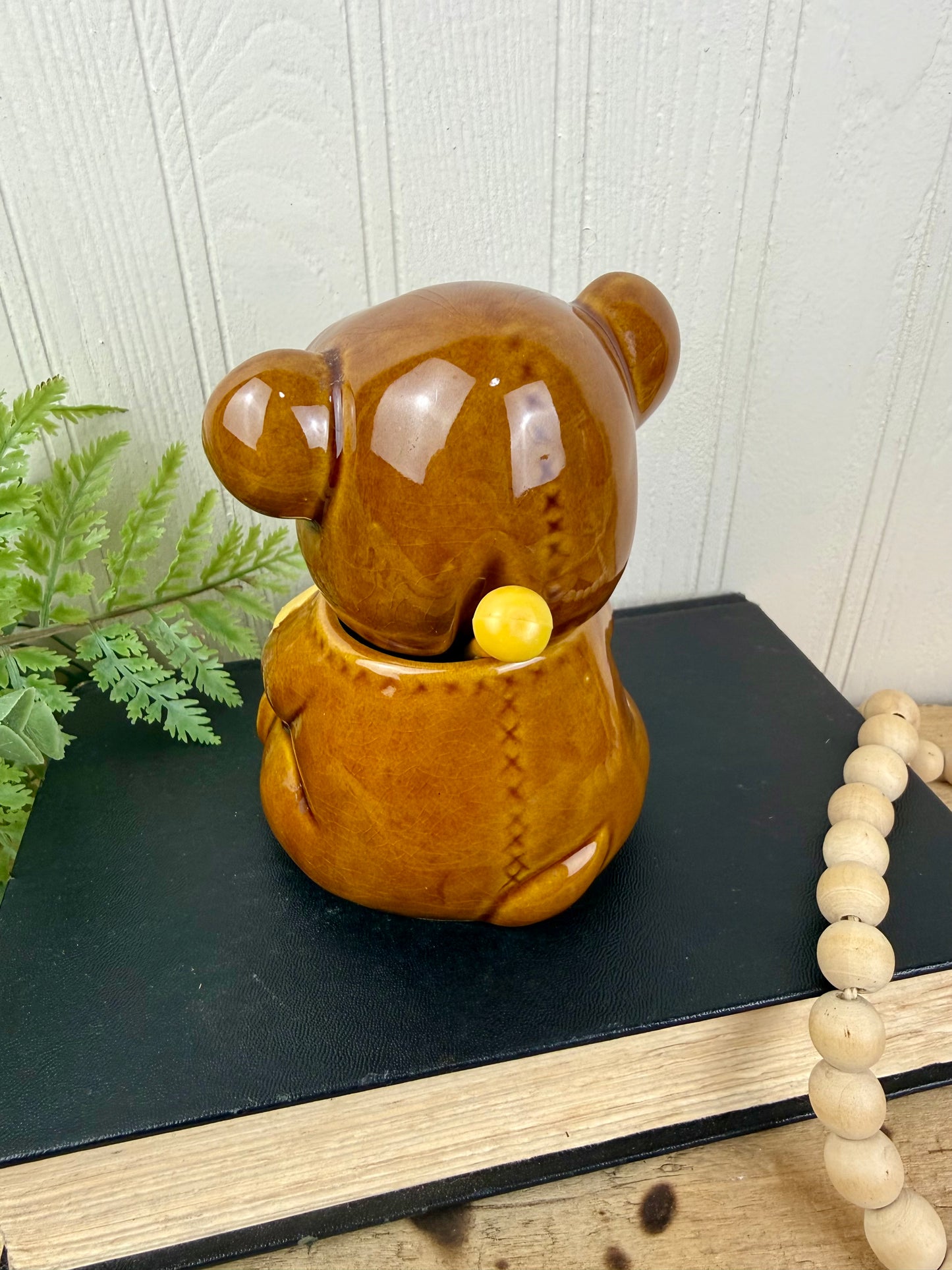 Vintage 1980’s Ceramic Bear Honey Pot with Dipper