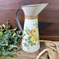 Upcycled Metal Pitcher with Yellow Roses