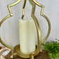 Boho Metal Candle Lantern with Pillar Candle