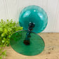 Vintage Hand Blown Turquoise Blue Glass Compote Dish