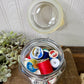 Vintage Glass Clasp Jar with Thread Spools