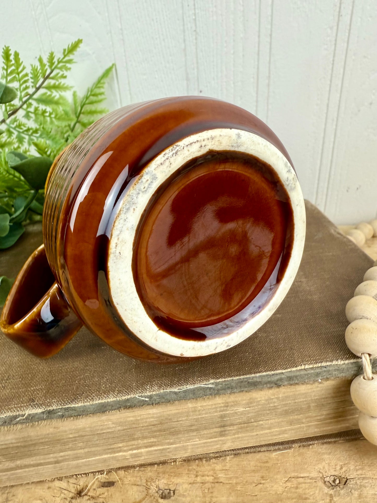 Vintage Brown Stoneware Creamer