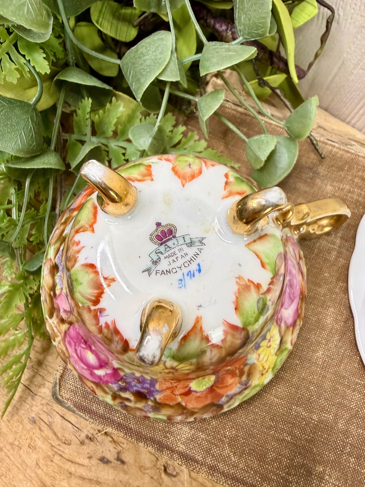 Vintage Norcrest Hand Painted Fine China Teacup & Saucer