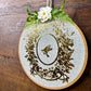 Upcycled Embroidery Hoop Wall Art with Gold Bird