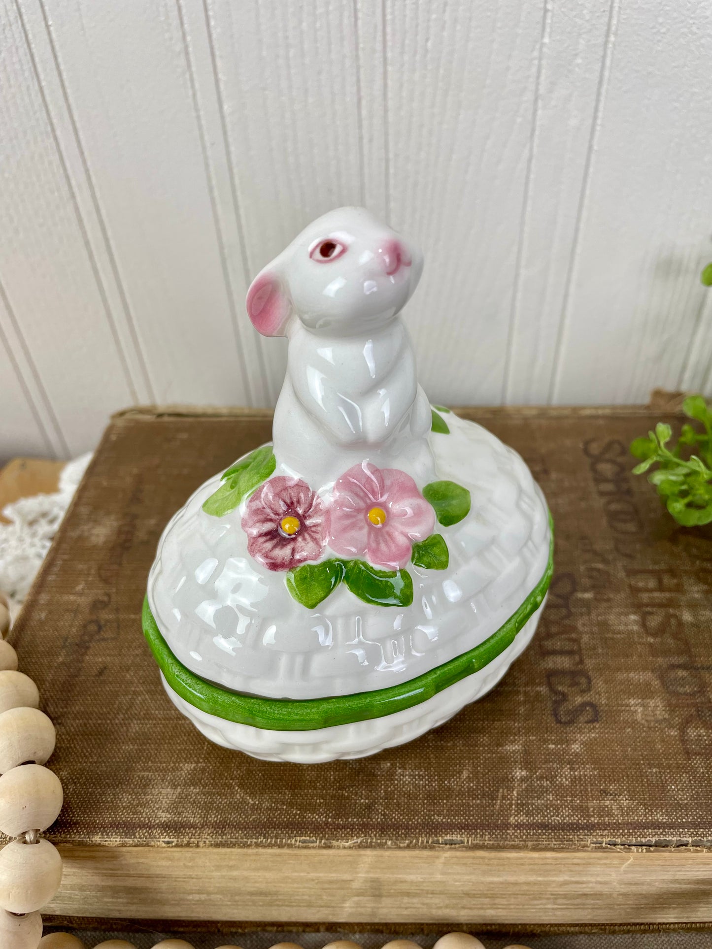 Vintage Avon Bunny Ceramic Trinket Box