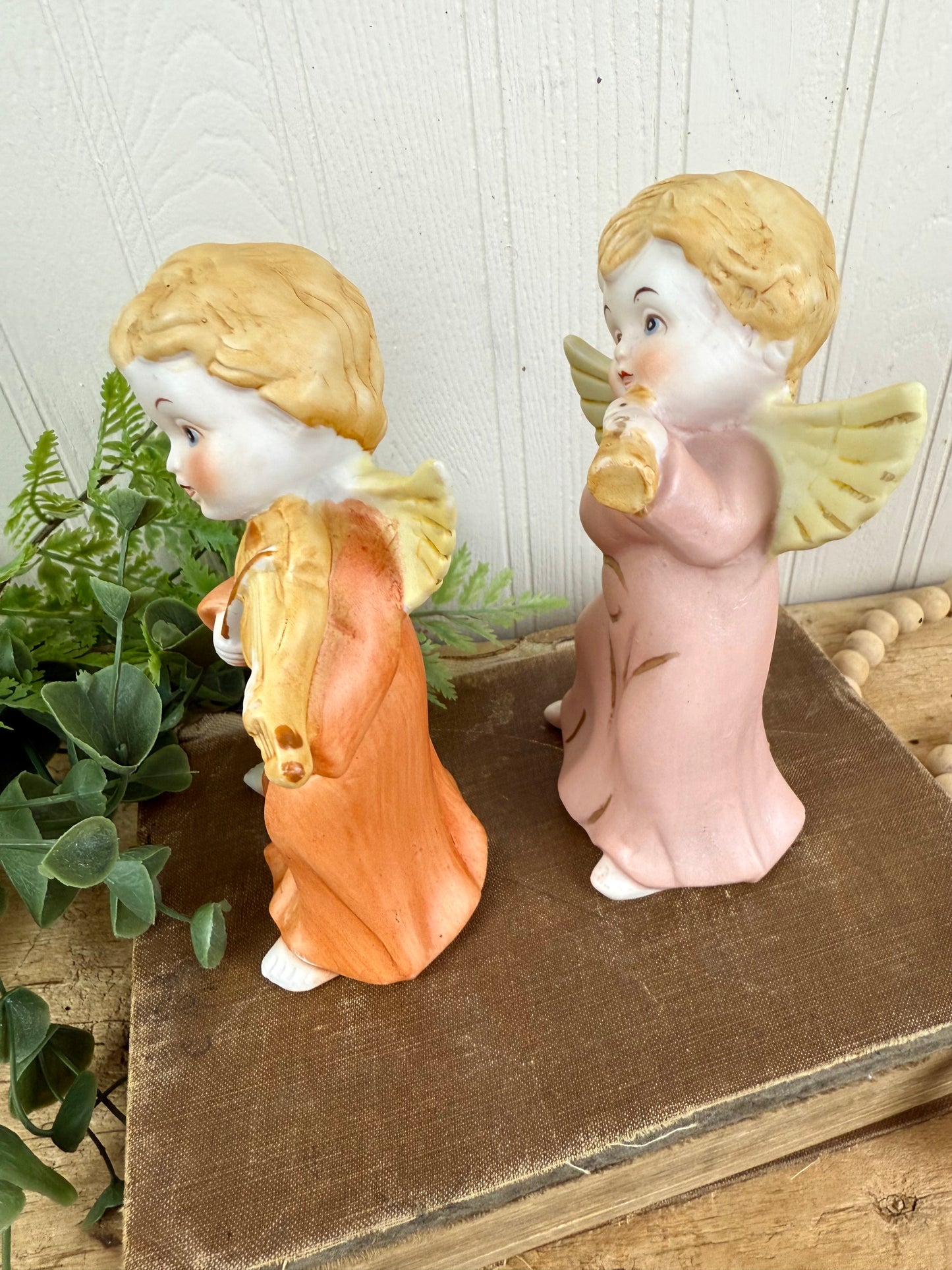 Vintage Homco Porcelain Angel Figurine Set