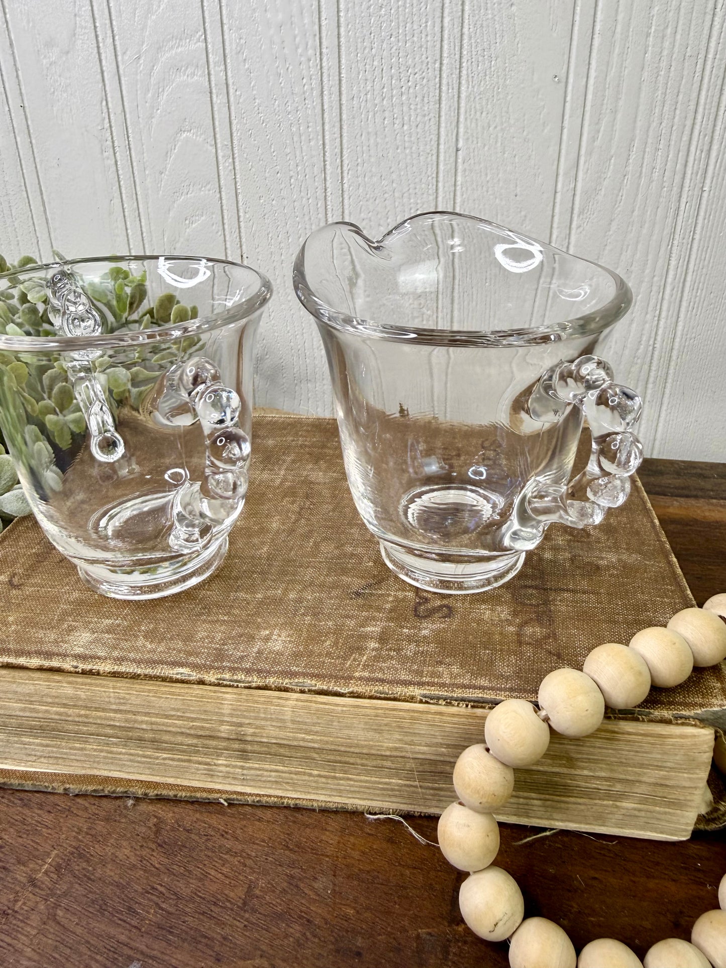 Vintage Imperial Glass Candlewick Creamer and Sugar Set