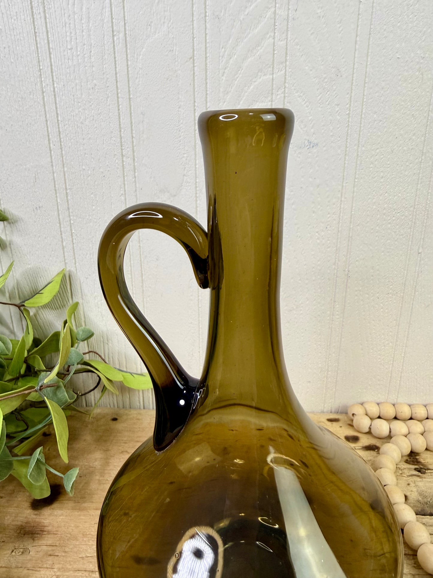 Vintage Empoli Mid-Century Art Glass Pitcher