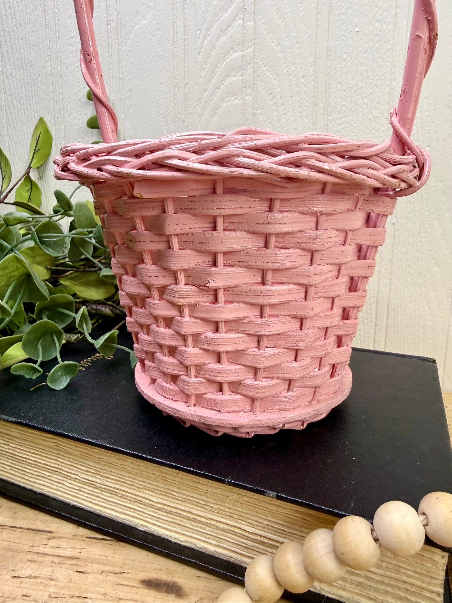 Vintage Pink Spring Basket