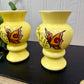 Vintage Ceramic Mini Vase Set with Hand Painted Butterflies