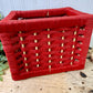 Vintage Rectangular Red Storage Basket
