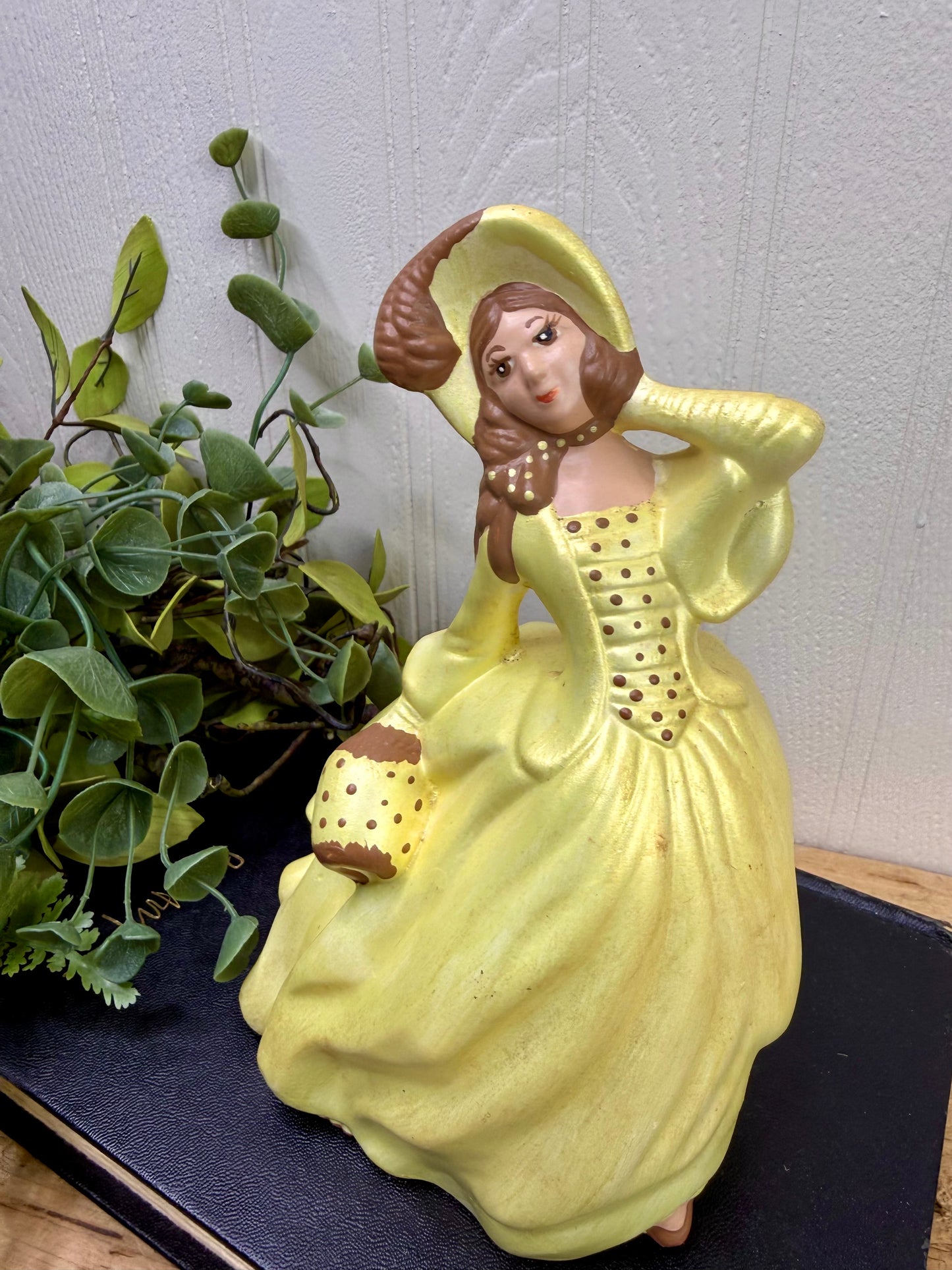 Vintage Chalkware Southern Belle Figurine