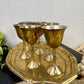Vintage Mini Brass Barware Set with Goblets & Tray