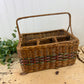 Vintage Divided Wicker Carrying Basket